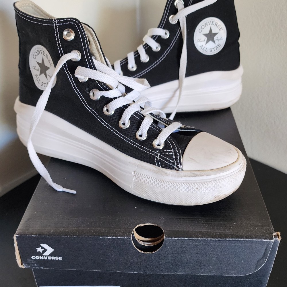 Converse Women's Black and White High-Top Sneakers